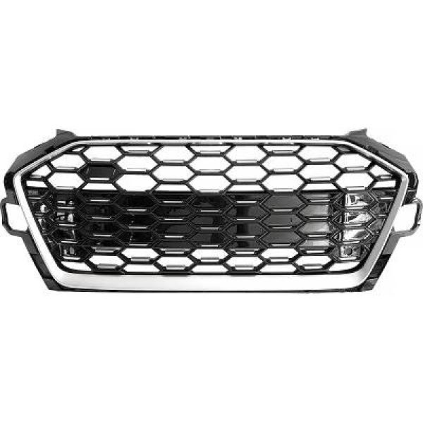 Grill passend voor Audi A4 B9 19- RS Look Zwart/Zilver