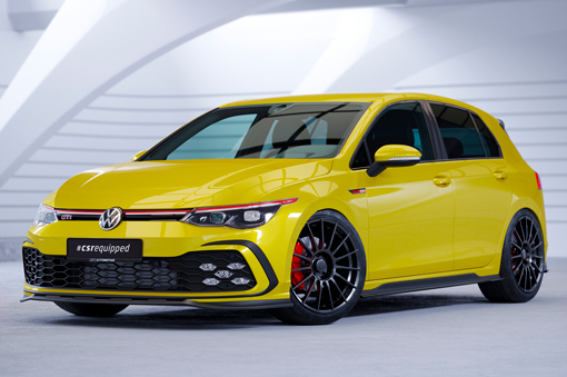 Voorspoiler passend voor Volkswagen Golf 8 GTI GTD GTE R-Line CSR Glans Zwart