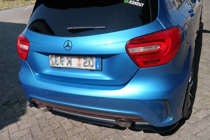 Diffuser passend voor Mercedes-benz W176 AMG-line Maxton Design glans zwart