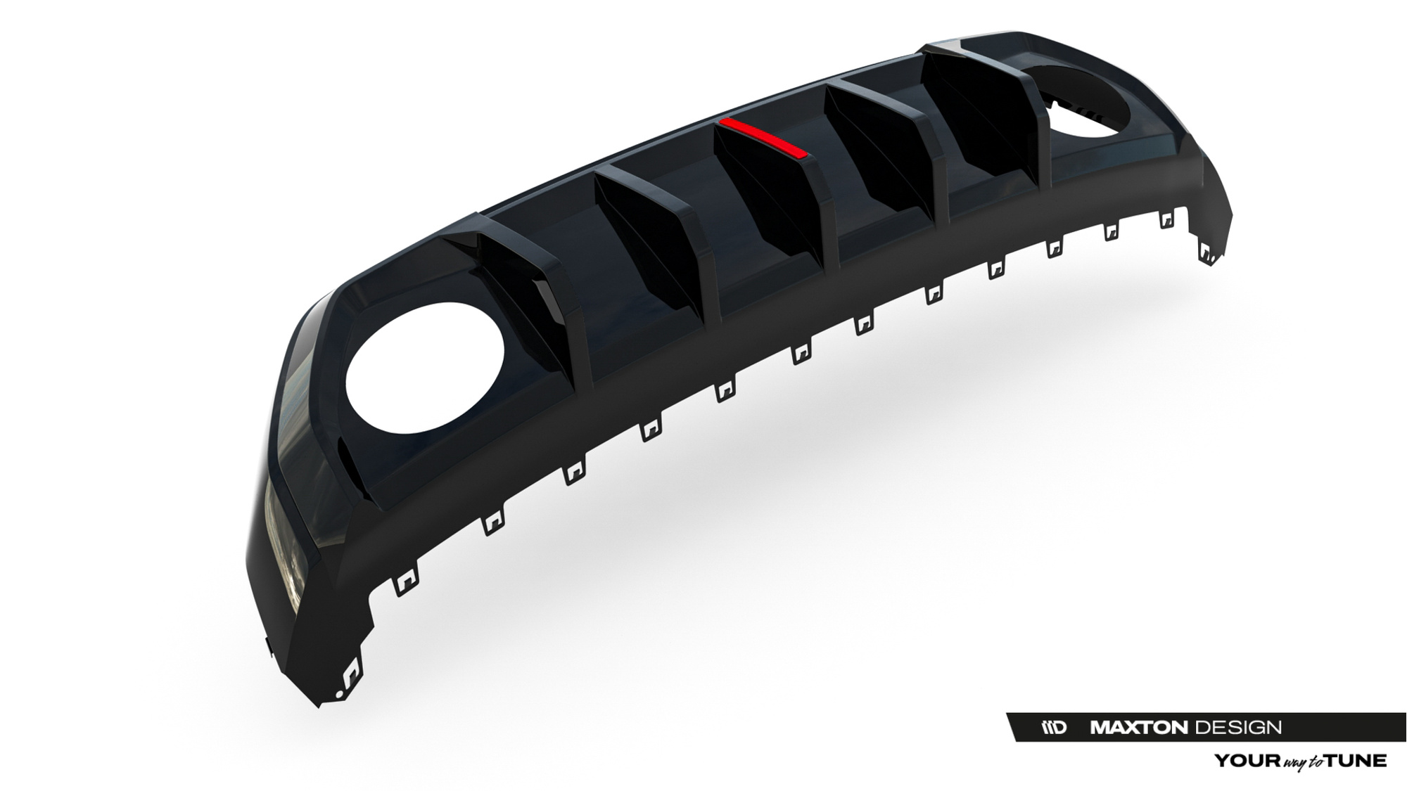 Diffuser passend voor Audi RS3 Sportback 8Y Facelift Maxton Glans Zwart met Reflector