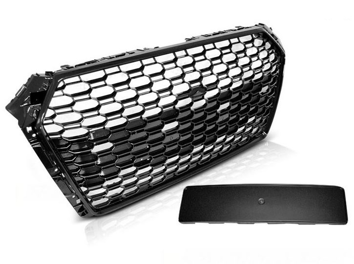 Grill passend voor Audi A4 B9 2015-2019 RS4 Look Glans Zwart