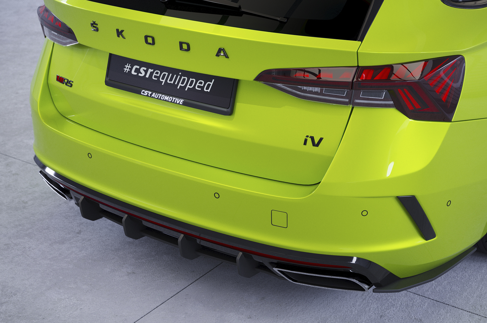 Diffuser passend voor Skoda Octavia 4 VRS CSR Mat Zwart