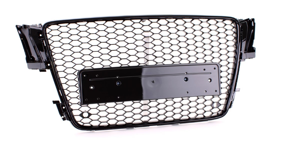 Grill passend voor Audi A5 8T (2007-2011) RS Design Piano Black Embleemloos