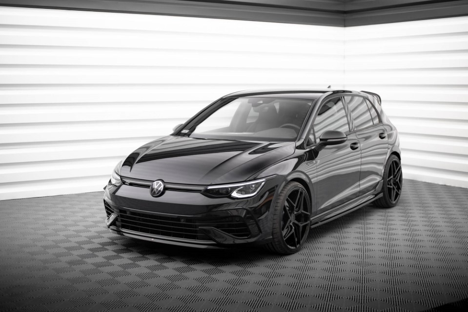 Voorspoiler V.7 Volkswagen Golf 8 R Maxton Glans Zwart