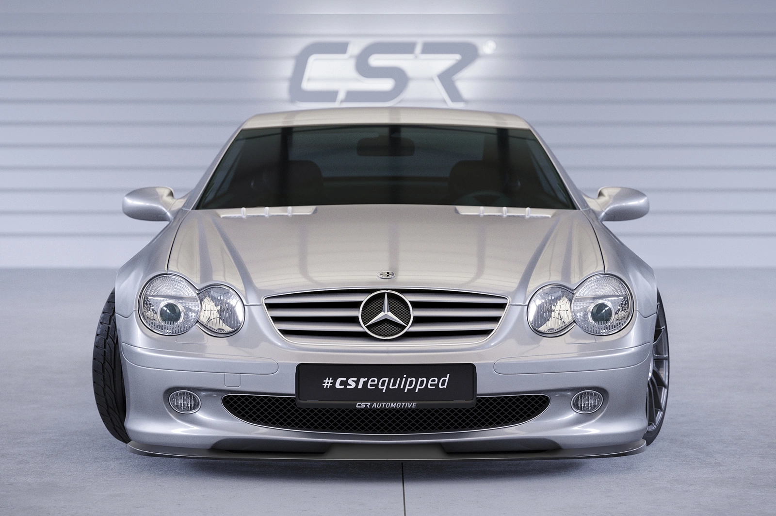 Voorspoiler passend voor Mercedes-Benz SL-Klasse R230 Glans Zwart – 2001–2005