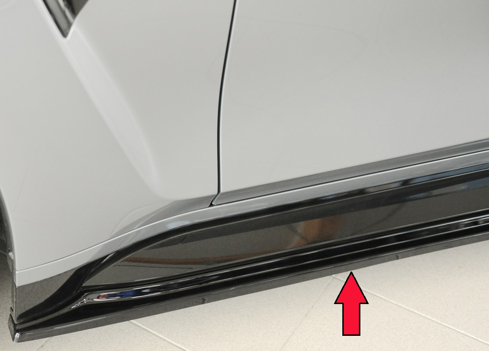 Zijskirts passend voor BMW 3-series G80 M3 (G234M): 03.2021 glans zwart