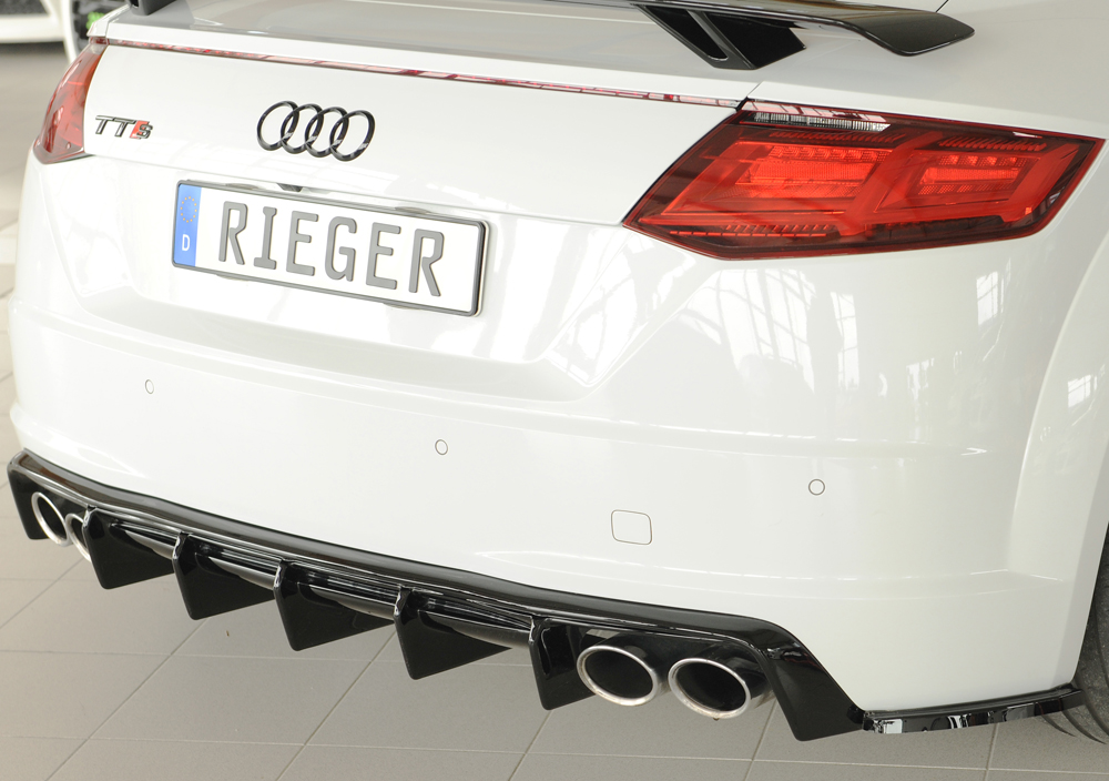 Diffuser passend voor Audi TT S-Line / TTS Rieger Glans Zwart