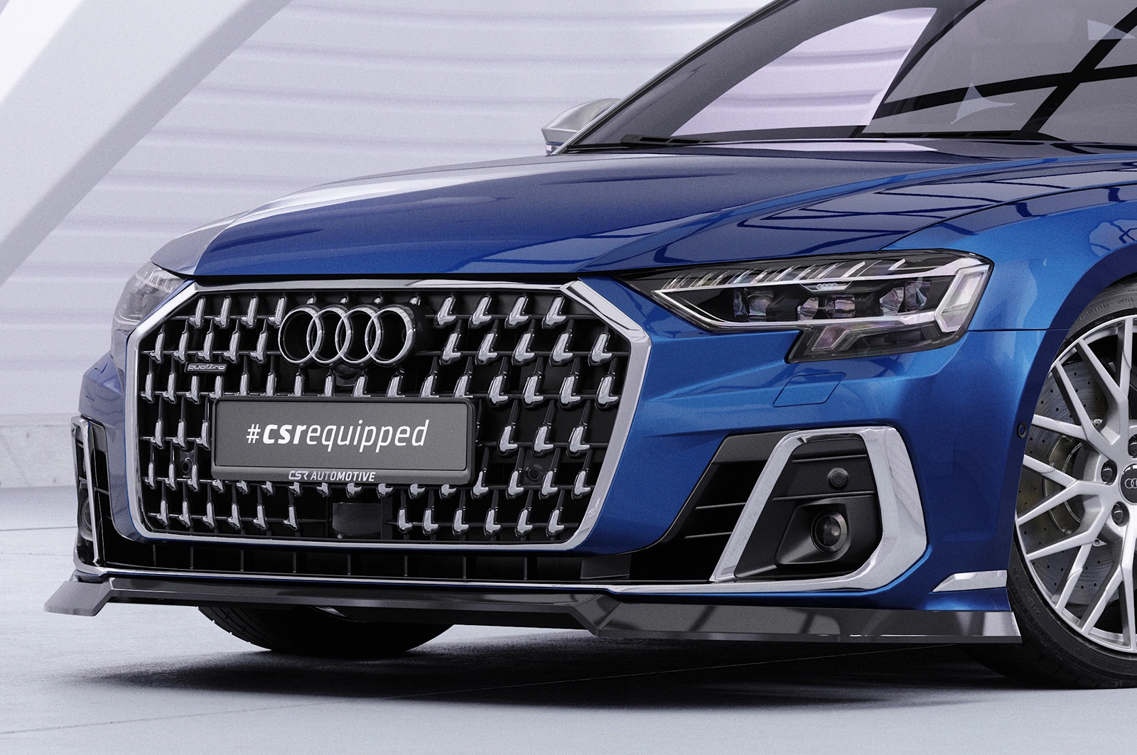 Voorspoiler passend voor Audi A8 D5 (Typ 4N/F8) glans zwart