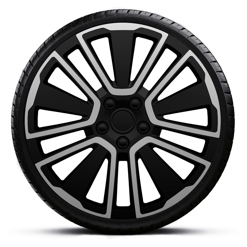 4-Delige J-Tec Wieldoppenset Scuba 14-inch zilver/zwart