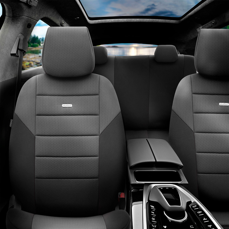 otoM Universele Stoffen Stoelhoezenset 'SelectedFit One' Zwart - 10-delig - geschikt voor Side-Airbags