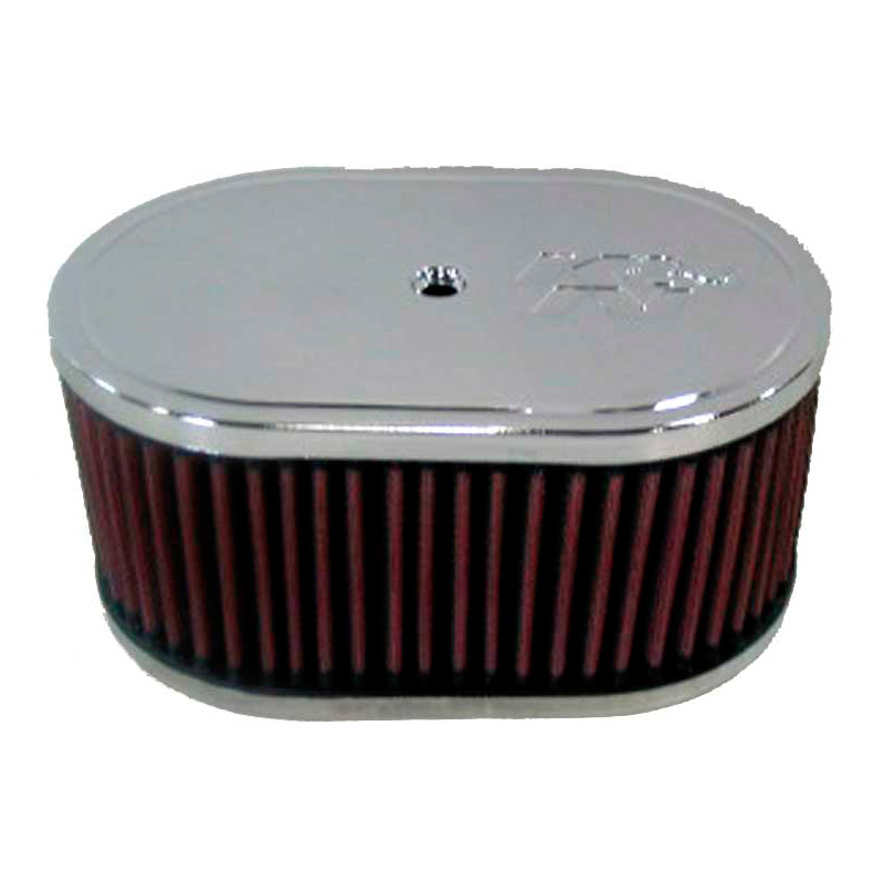 K&N carburateur luchtfilter ovaal  Mikuni-Solex 40,44,48 PHH, SK Racing, Weber DCOE 40,42, Weber DCOE 45,48, Montagehoogte 85mm (56-1350)