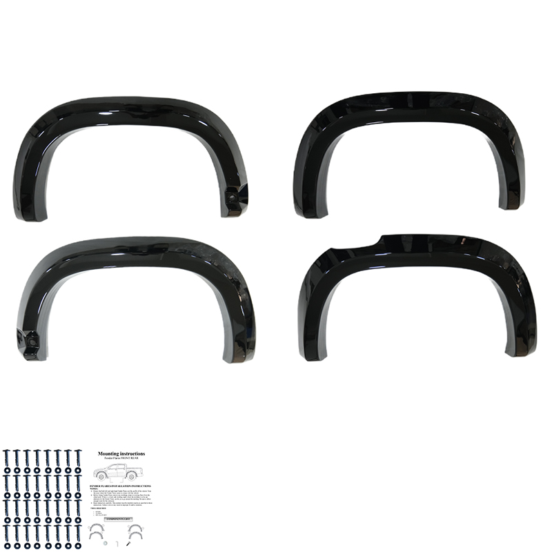 Oneway Set spatbordverbreders (Fender Flares)  Volkswagen Amarok MK2 2022- - Zwart glanzend