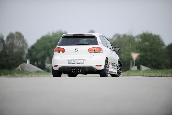 Diffuser passend voor Volkswagen Golf 6 R32 Look Rieger Glans Zwart