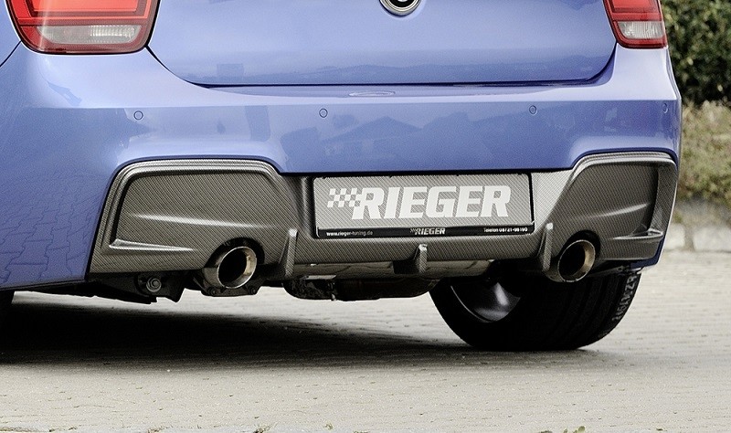 Achterbumper Diffuser Carbon-look Rieger BMW 1-Serie F20/F21 M-tech