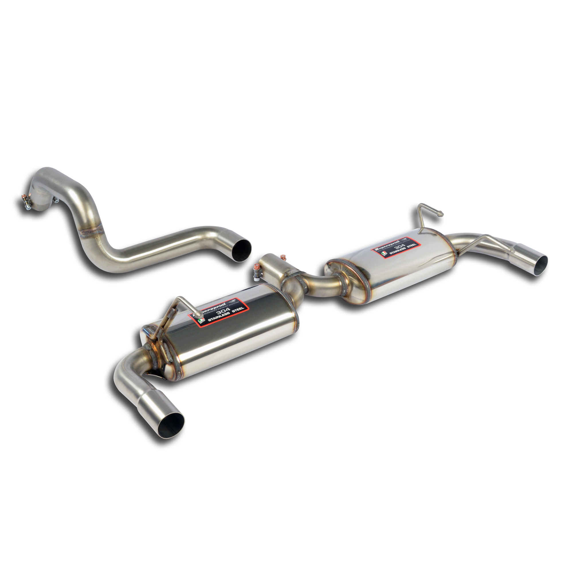 Rear exhaust Right - Left for Performance sport exhaust for 500 ABARTH 1.4T (135 Hp) Ø65 mm