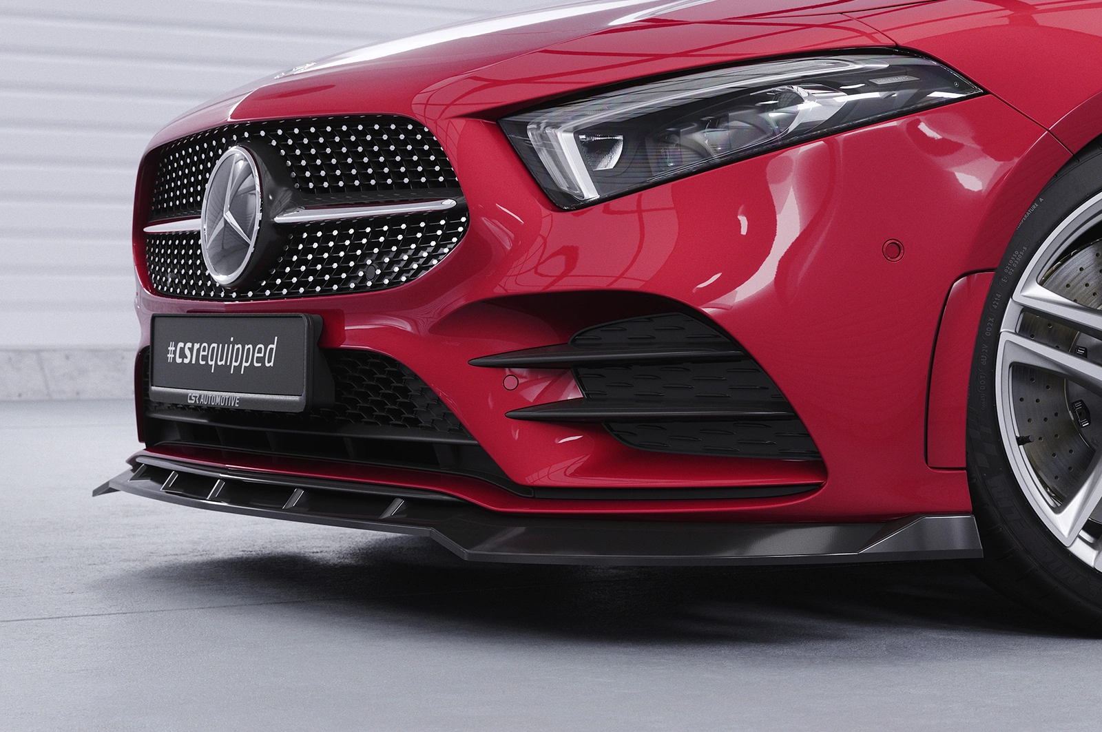 Voorspoiler passend voor Mercedes-Benz A-Klasse 177 A35 AMG/AMG-Line Glans Zwart (2018)