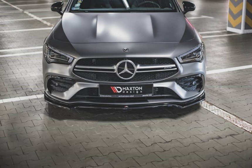 Voorspoiler passend voor Mercedes AMG CLA 35 Aero Maxton Design glans zwart