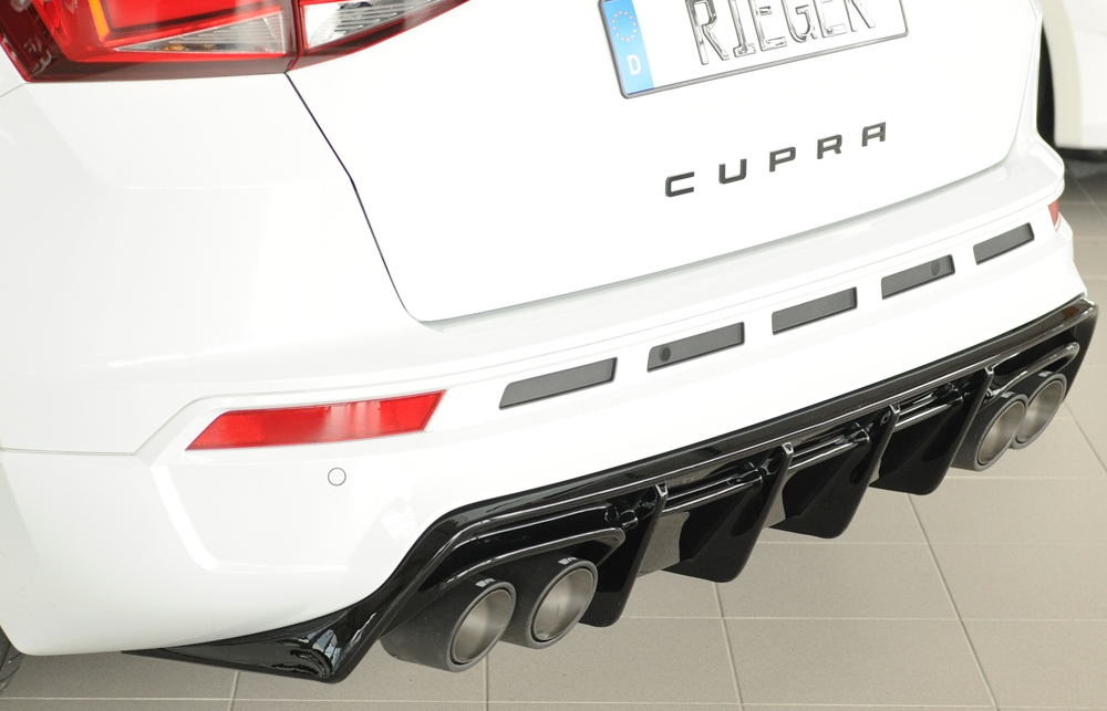 Diffuser passend voor Seat Ateca 5FP Cupra Rieger Glans Zwart
