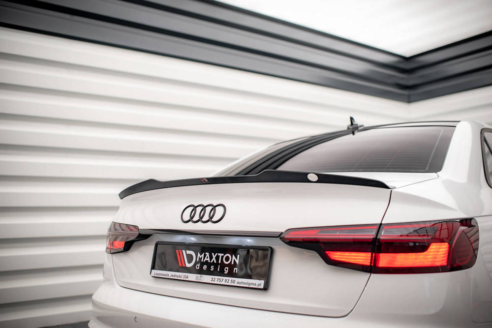 Spoiler passend voor Audi A4 B9 FL Maxton Glans Zwart
