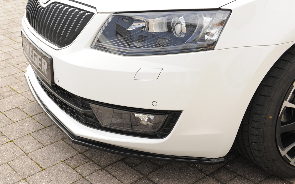 Voorspoiler passend voor Skoda Octavia 5E 2013-2017 Zwart Glans Rieger