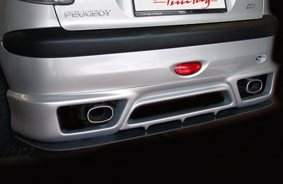 Achterbumper Diffuser Peugeot 206 grote achterbumper Rieger