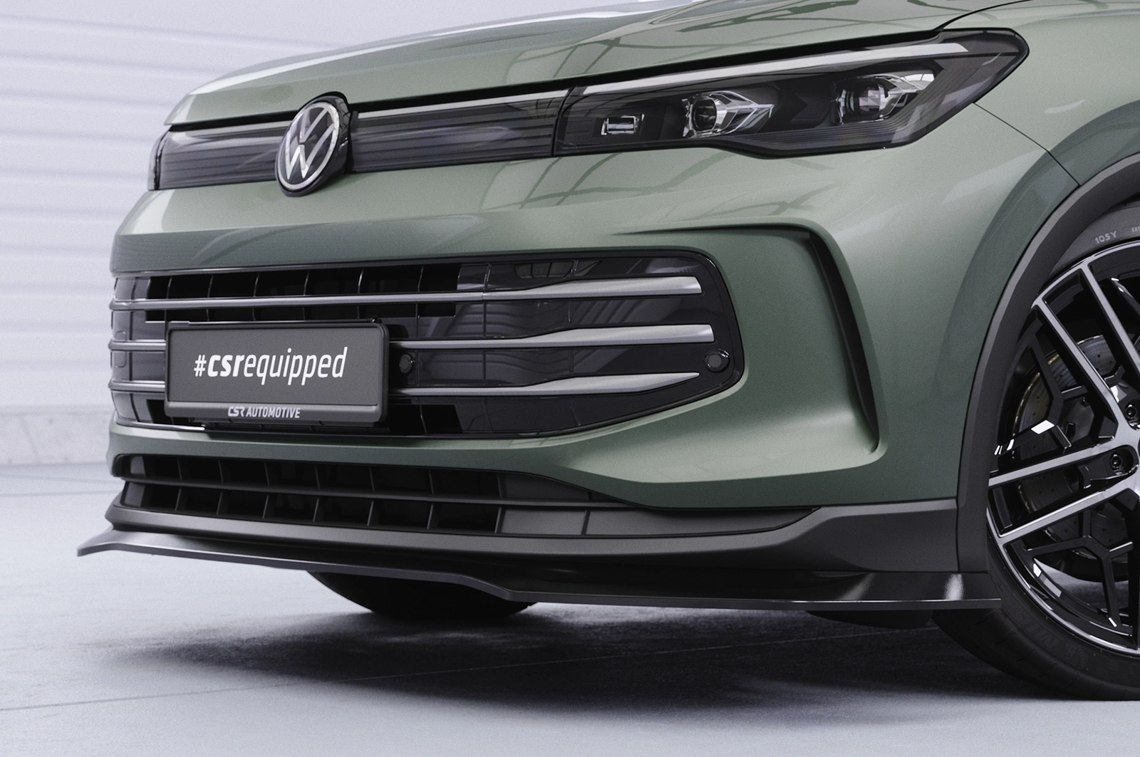 Voorspoiler passend voor VW Tiguan 3 glans zwart