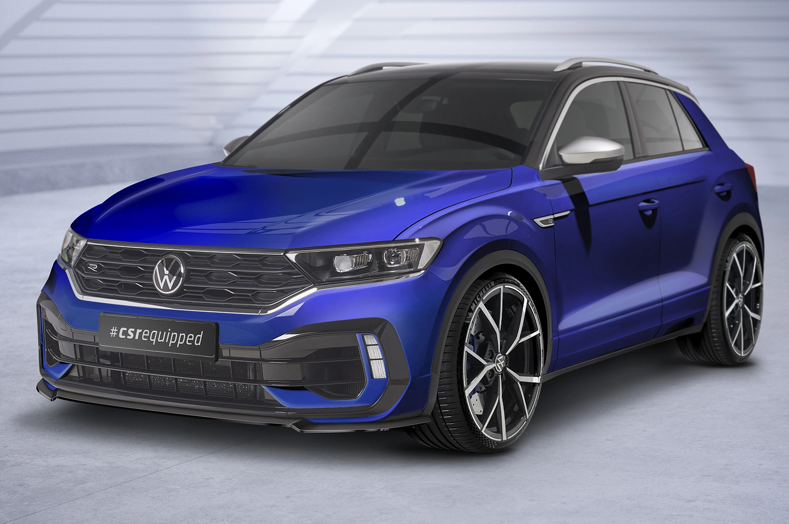 Voorspoiler passend voor VW T-Roc (A1) R Glans Zwart van CSR Automotive (2019-2021, Voor Facelift)