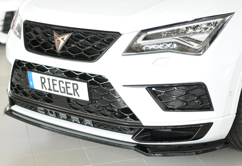 Voorspoiler passend voor Seat Ateca 5FP Cupra Rieger Glans Zwart