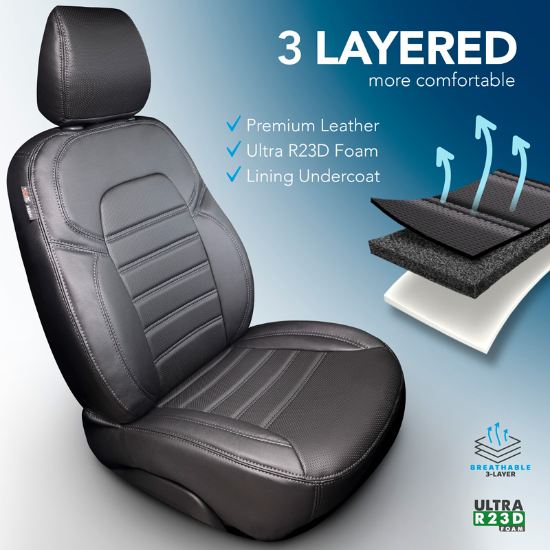 New York Design Kunstleder Stoelhoezenset 1+1  Mercedes Vito 2003-2014
