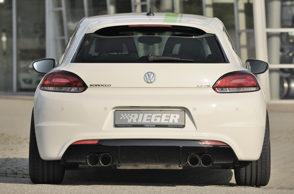 Diffuser passend voor Volkswagen Scirocco 08-17 R-line  Rieger Hoogglans zwart