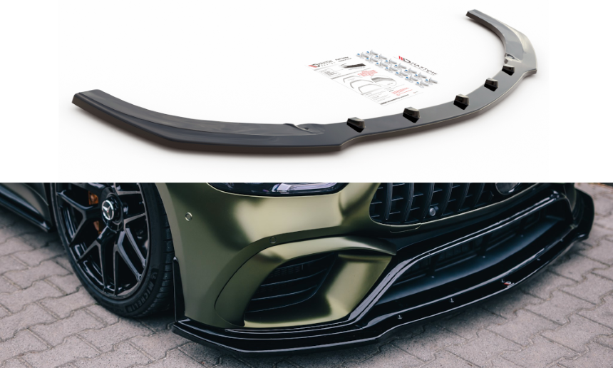Voorspoiler passend voor Mercedes AMG GT 63s Maxton Design glans zwart v.2