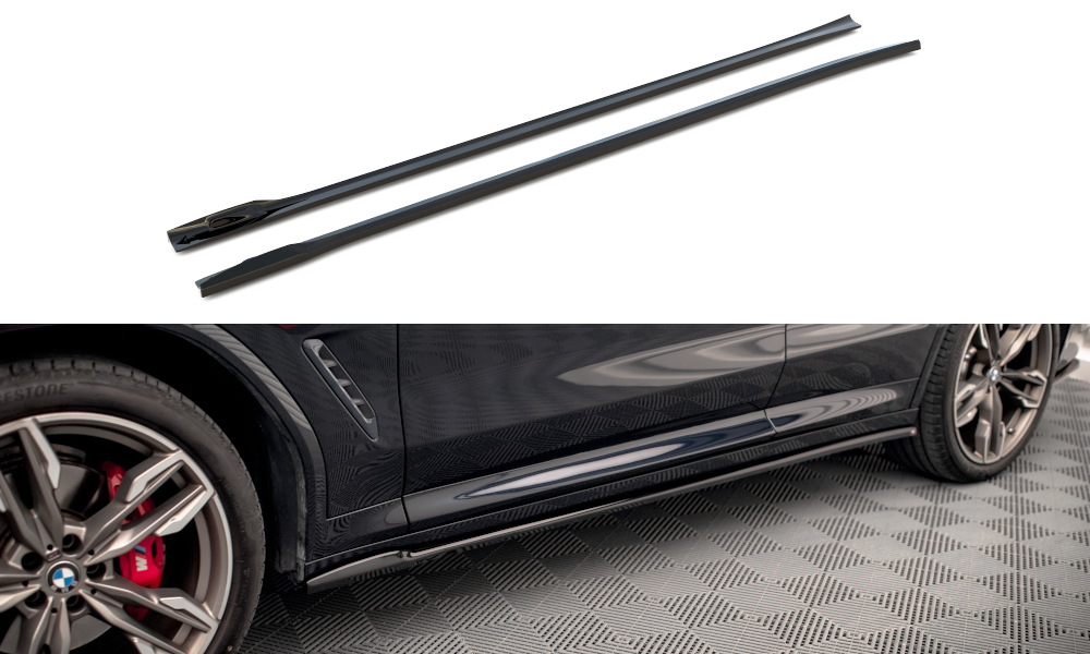 Zijskirts BMW X3 M Pakket / M40D / M40i G01 Maxton Glans Zwart