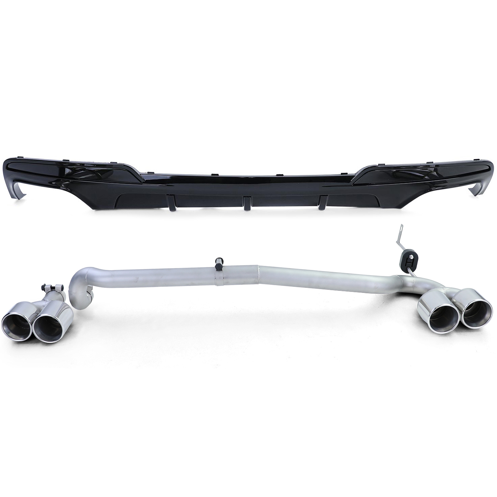 Diffuser passend voor BMW 5 Serie M Pakket F10 F11 Zilveren Sierstukken