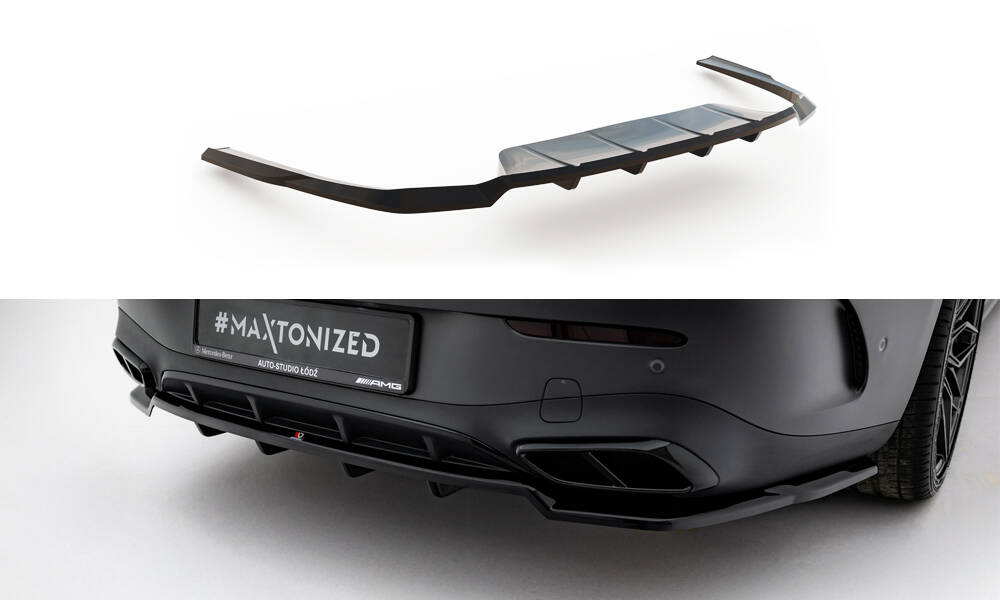 Achter Diffuser passend voor Mercedes-Benz CLE AMG-Line C236 Maxton Glanzend zwart