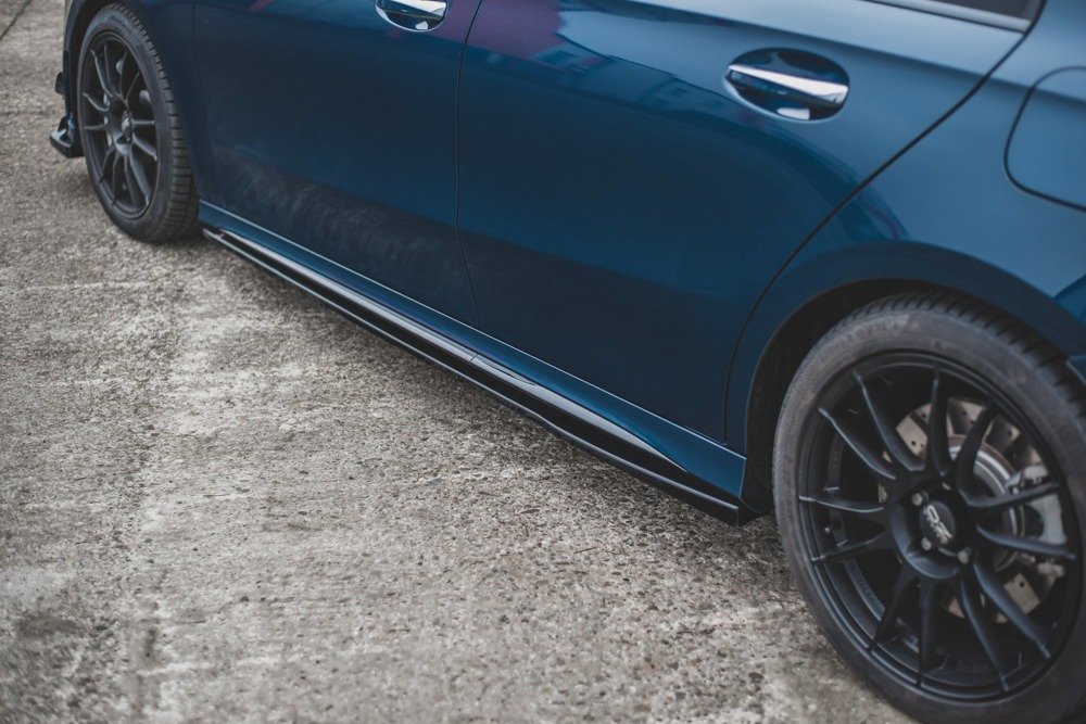 Zijskirts passend voor Mercedes A Klasse W177 A35 AMG Glans Zwart