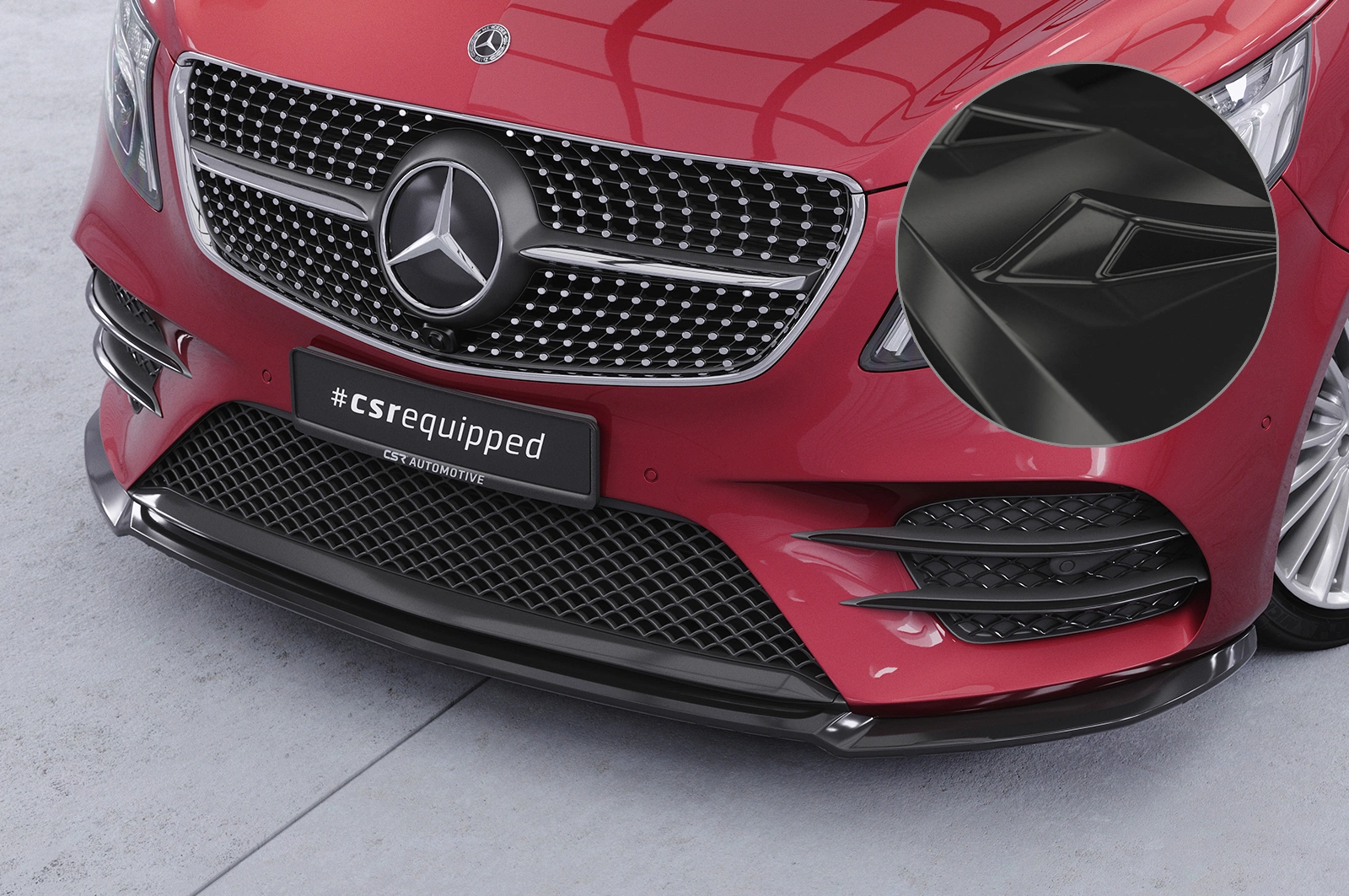 Voorspoiler passend voor Mercedes-Benz V-Klasse 447 AMG-Line glans zwart
