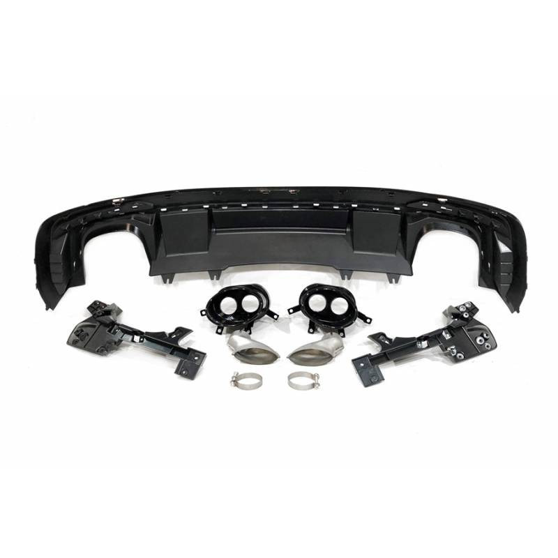 Achterbumper Diffuser passend voor Audi A4 B9 19- Glans Zwart RS Look S-Line