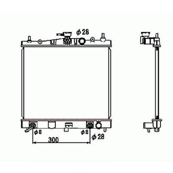 Radiator MICRANOTE 03->> 380x445x16 1.2-1.6 16V A +/-A/C