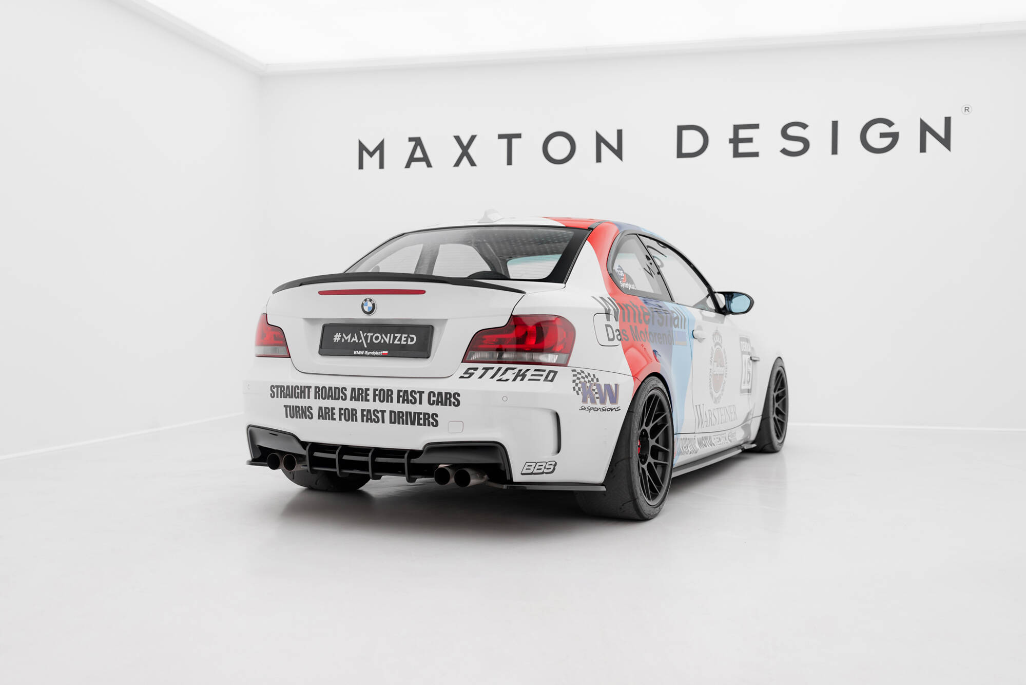 Street Pro Achter Diffuser passend voor BMW 1 M Coupe E82 Maxton Glanzend zwart