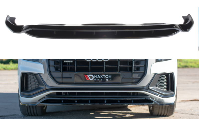 Voorspoiler passend voor Audi Q8 S-Line / SQ8 Maxton Glans Zwart