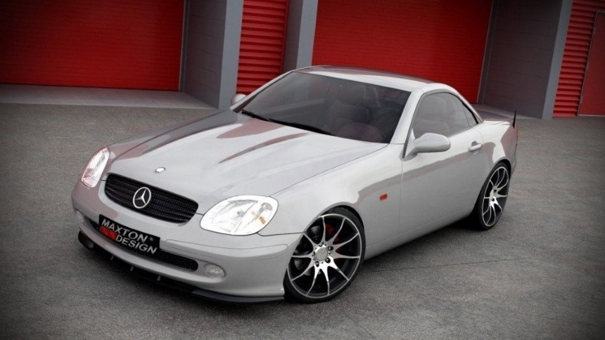 Voorspoiler passend voor Mercedes SLK R170 Maxton Design glans zwart