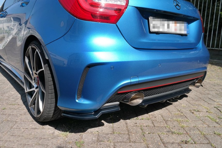 Diffuser passend voor Mercedes-benz W176 AMG-line Maxton Design glans zwart