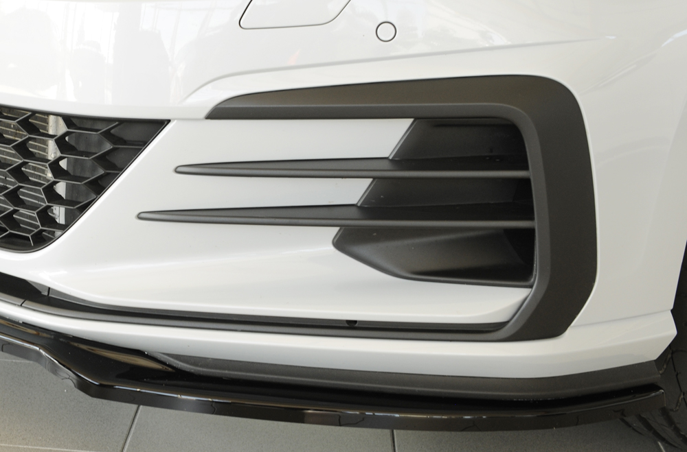 Voorspoiler passend voor Volkswagen Golf 7 FL GTI GTD GTE Rieger Glans Zwart