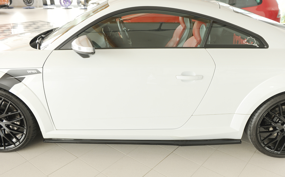 Zijskirts passend voor Audi TT S-Line / TTS Rieger Glans Zwart