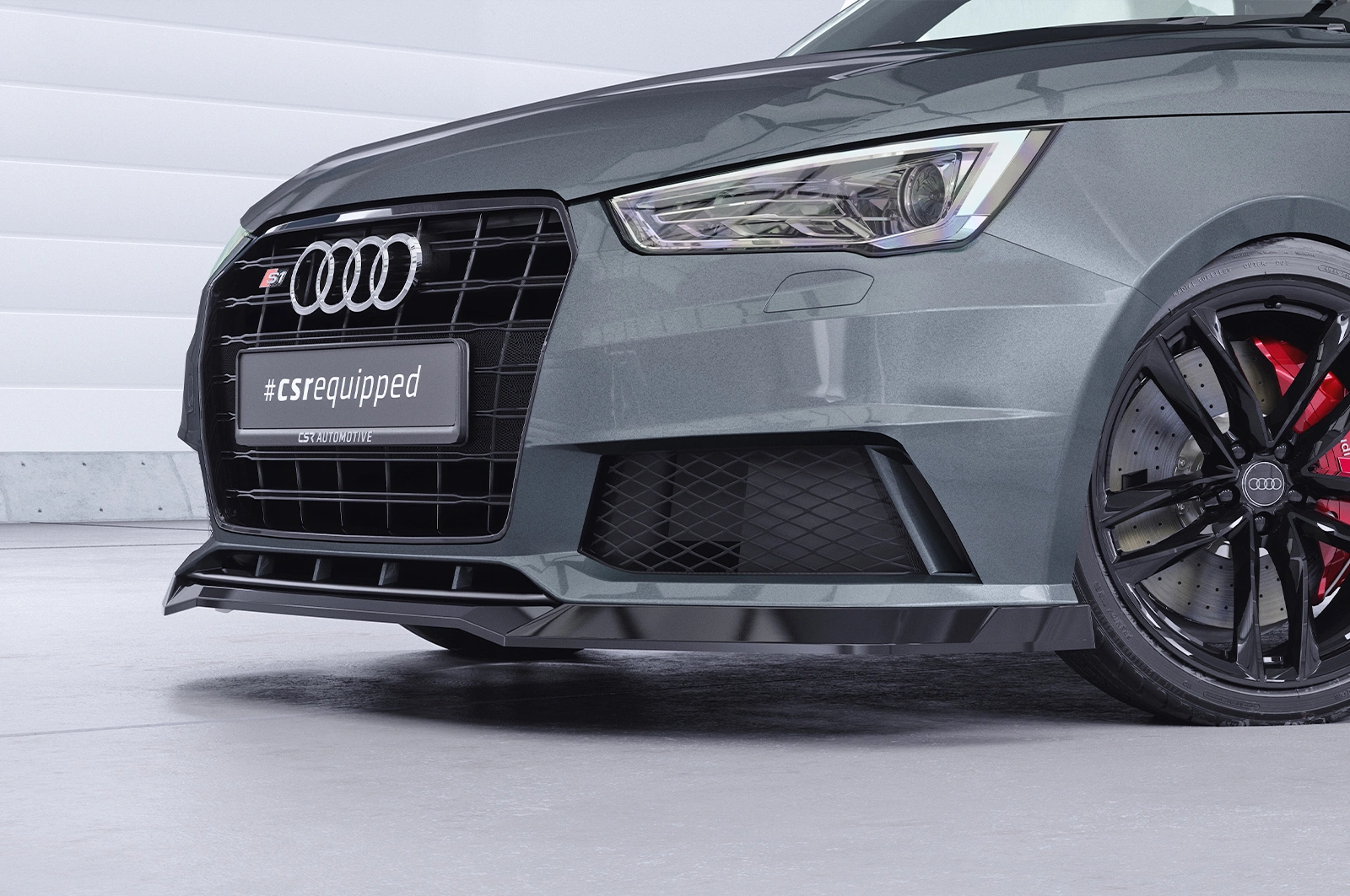Voorspoiler passend voor Audi S1 8X glans zwart