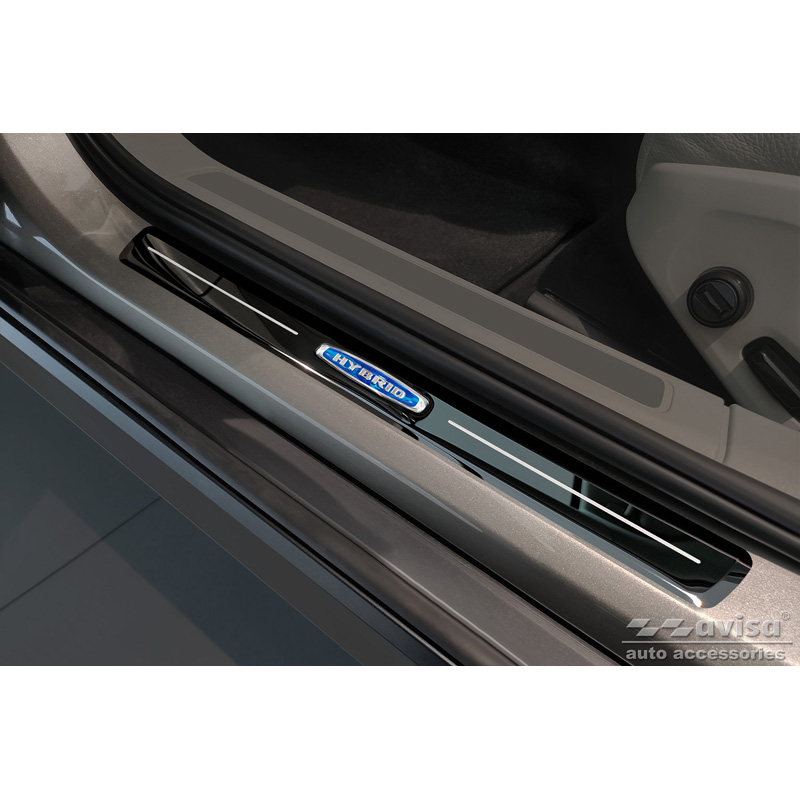 Zwart glanzend RVS Instaplijsten  Volvo V90 2016- 'Hybrid' - 4-delig
