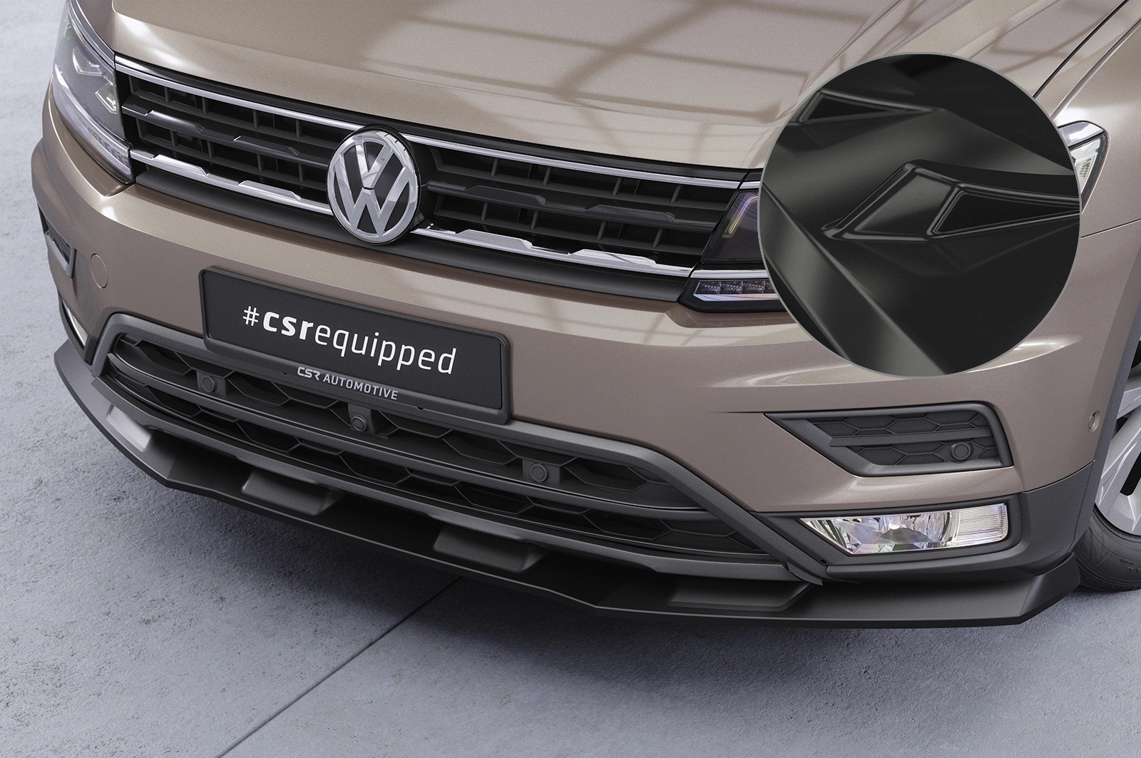 Voorspoiler passend voor VW Tiguan 2 (Typ AD) Basis glans zwart 2016–06/2020