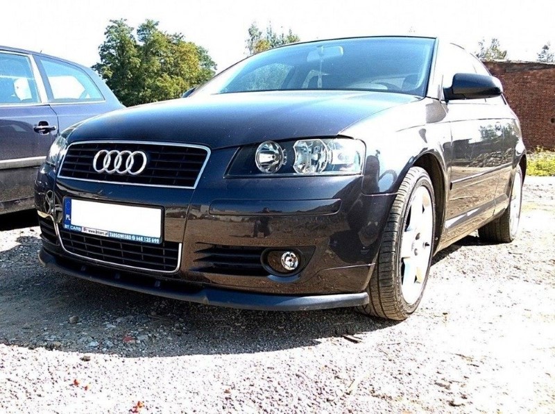 Voorspoiler passend voor Audi A3 8P 2003-2005 glanzend zwart