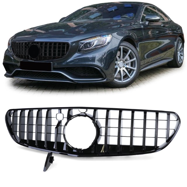 Grill passend voor Mercedes S Klasse C217 Coupe 14-20 GT Design Zwart