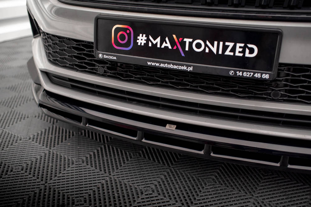 Voorspoiler passend voor Skoda Karoq Sportline FL Maxton Glans Zwart